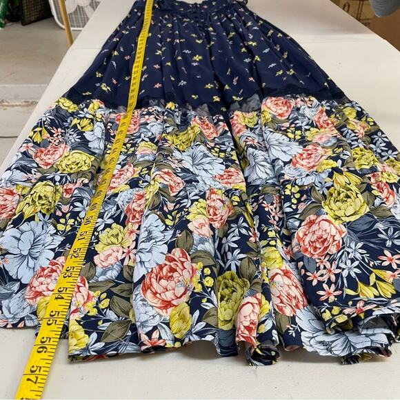 Torrid Maxi Challis Button-Front Blue Floral Maxi Dress size 00 - Picture 12 of 14